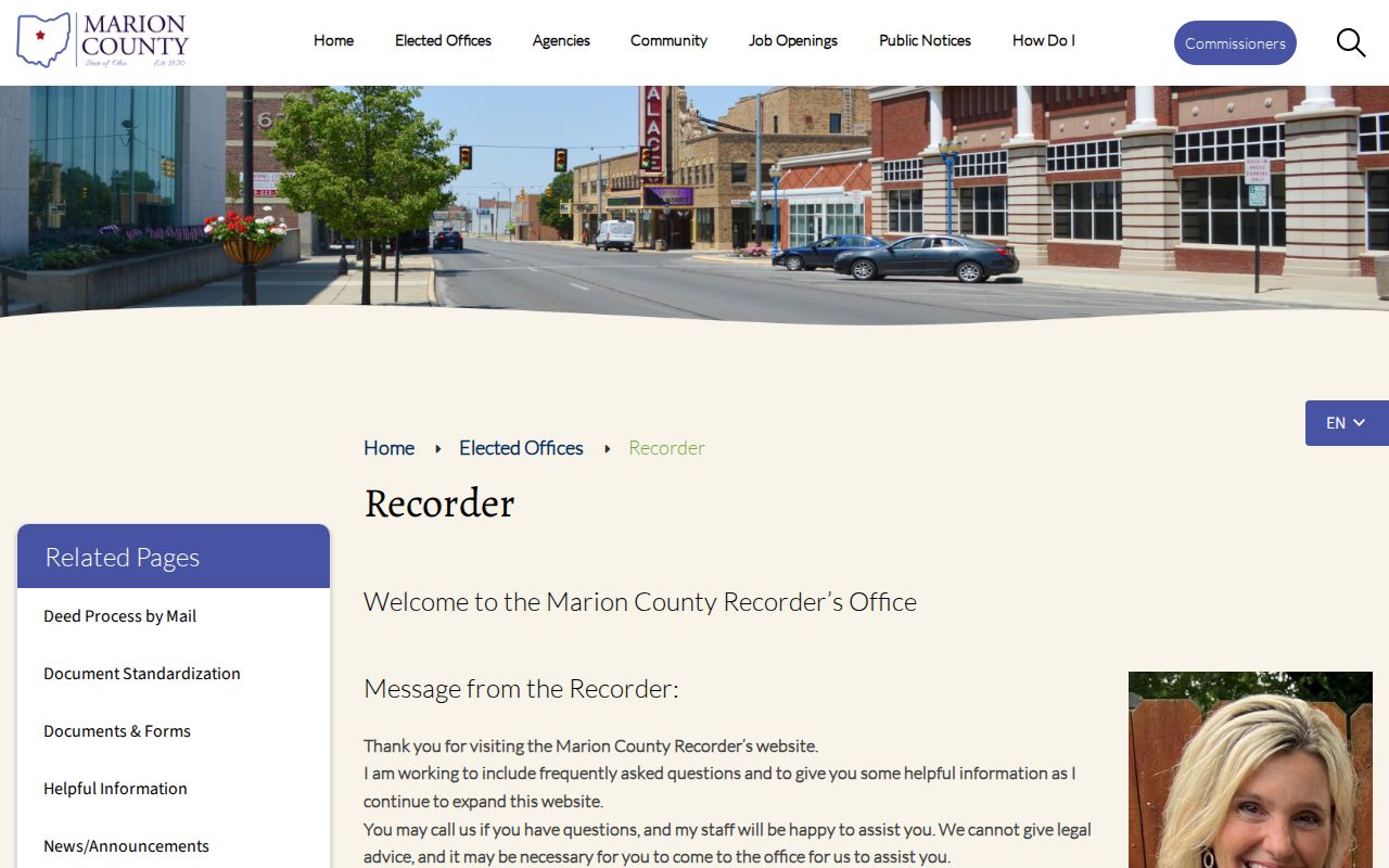 Marion previous residents Recorder office resources