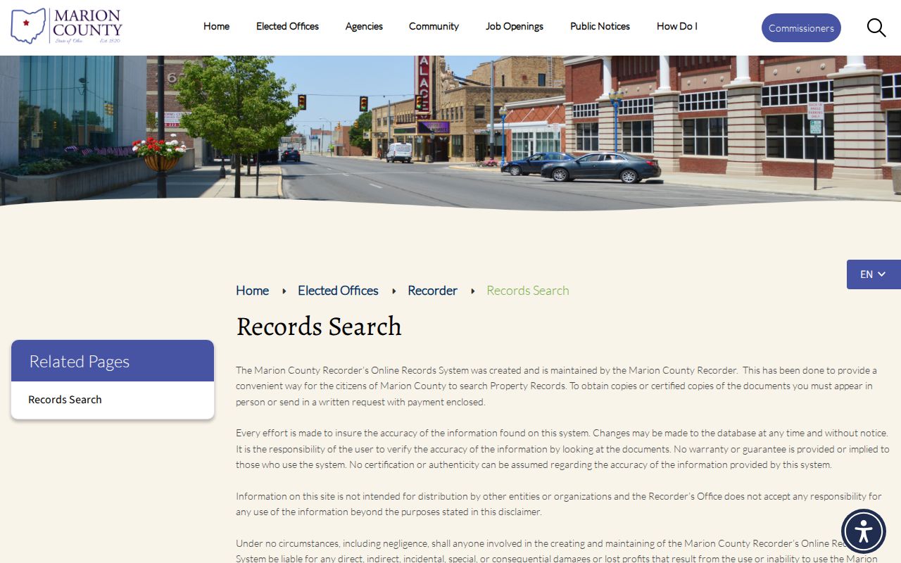 Marion previous residents Recorder records search notice